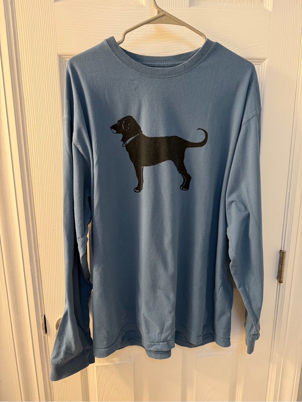 The Black Dog Light Blue Long Sleeve Tee with Black Dog Graphic